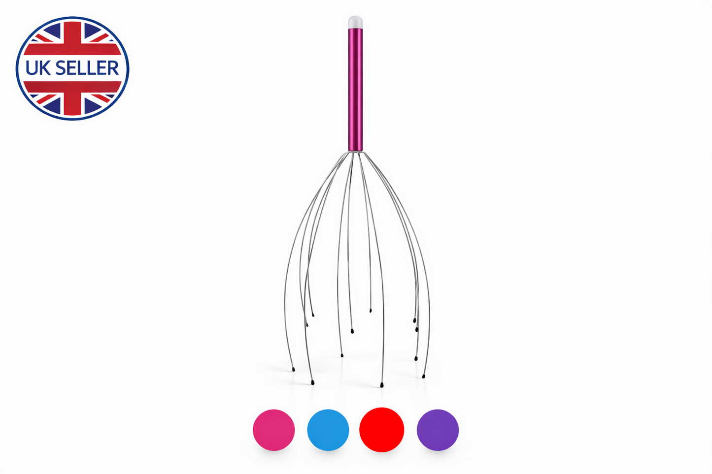 Hand-Held Head Massager – Scalp Stress Relief Tool with Multi-Finger Tips | Available in 4 Colours