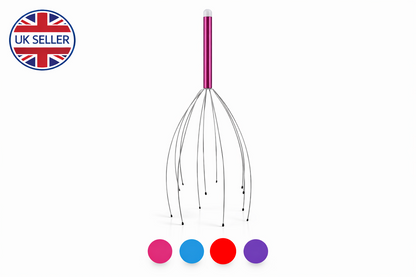 Hand-Held Head Massager – Scalp Stress Relief Tool with Multi-Finger Tips | Available in 4 Colours