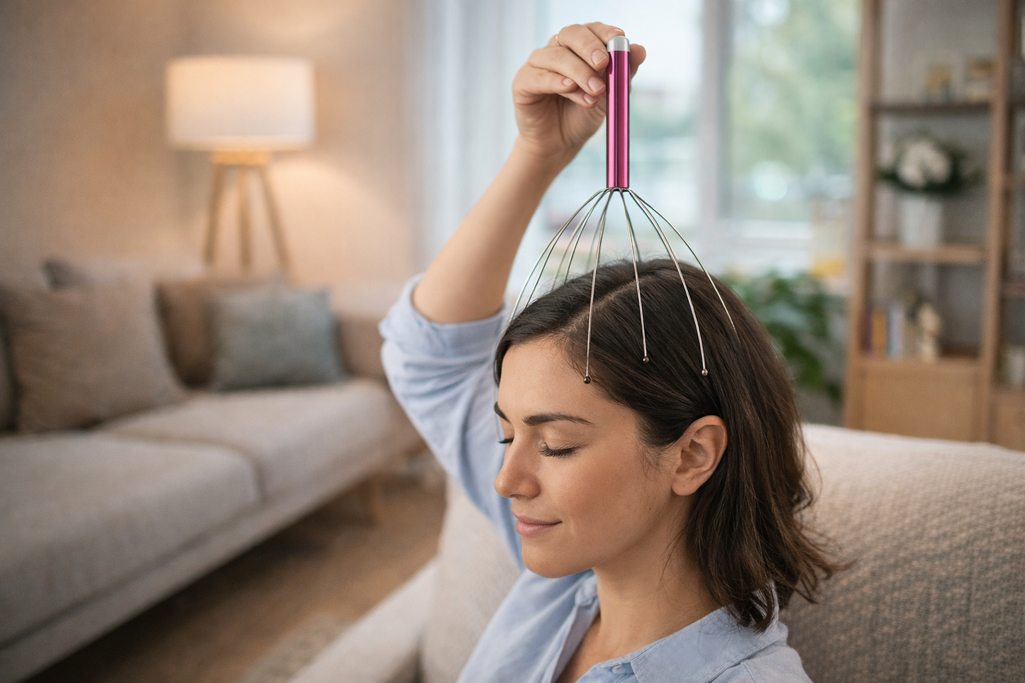Hand-Held Head Massager – Scalp Stress Relief Tool with Multi-Finger Tips | Available in 4 Colours