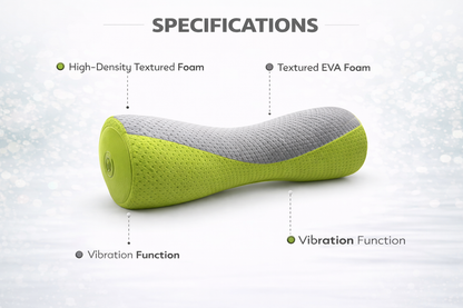 Vibrating Yoga Roller & Massager | PU Foam, 3-Layer Mesh | Relief for Back, Neck, Hips & Calves