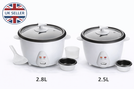 Automatic Rice Cooker | Keep Warm | Non-Stick Bowl | Glass Lid | Cup & Spatula | 2.5L or 2.8L