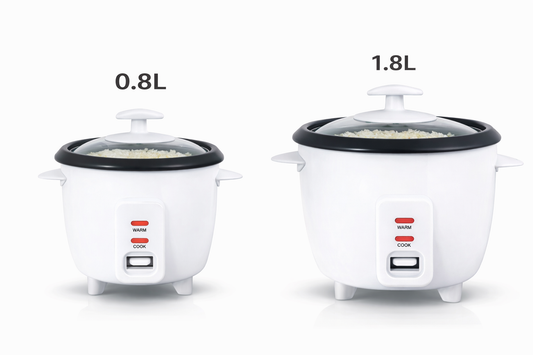 Automatic Rice Cooker | Keep Warm | Non-Stick Bowl | Glass Lid | Cup & Spatula | 0.8L or 1.8L