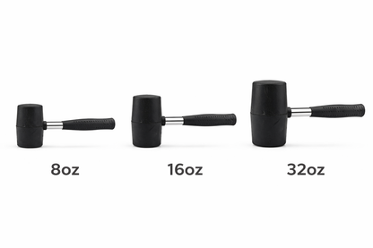 Rubber Mallet | Solid Rubber Head | Tubular Steel Shaft | Anti-Slip Grip | 8oz 16oz or 32oz