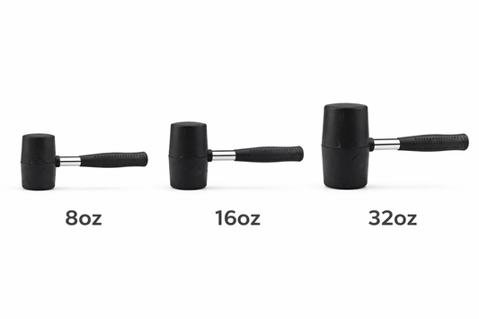 Rubber Mallet | Solid Rubber Head | Tubular Steel Shaft | Anti-Slip Grip | 8oz 16oz or 32oz