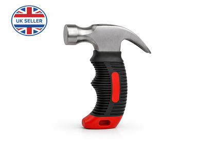 Mini Stubby Claw Hammer 8oz  | Compact Steel Head | Bi-Material Ribbed Grip | Tight Spaces & Home DIY