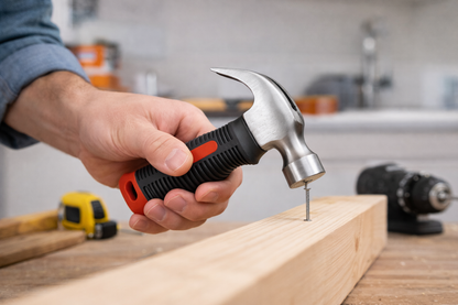 Mini Stubby Claw Hammer 8oz  | Compact Steel Head | Bi-Material Ribbed Grip | Tight Spaces & Home DIY