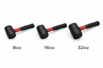 Rubber Mallet with Fiberglass Handle | 8oz, 16oz & 32oz | Non-Marking Head for Flooring, Woodwork & General Repairs