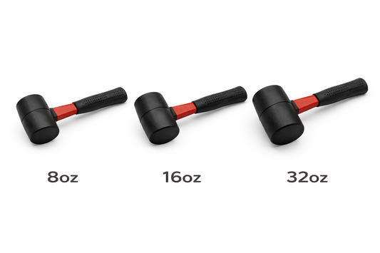 Rubber Mallet with Fiberglass Handle | 8oz, 16oz & 32oz | Non-Marking Head for Flooring, Woodwork & General Repairs