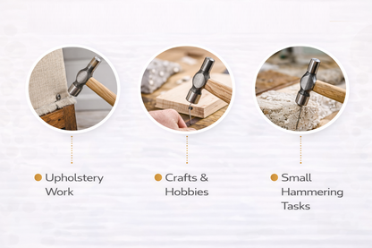 13 Inch Pin Hammer with Drop Forged Steel Head & Hardwood Handle | 325mm | For Pins, Tacks & Fine Joinery