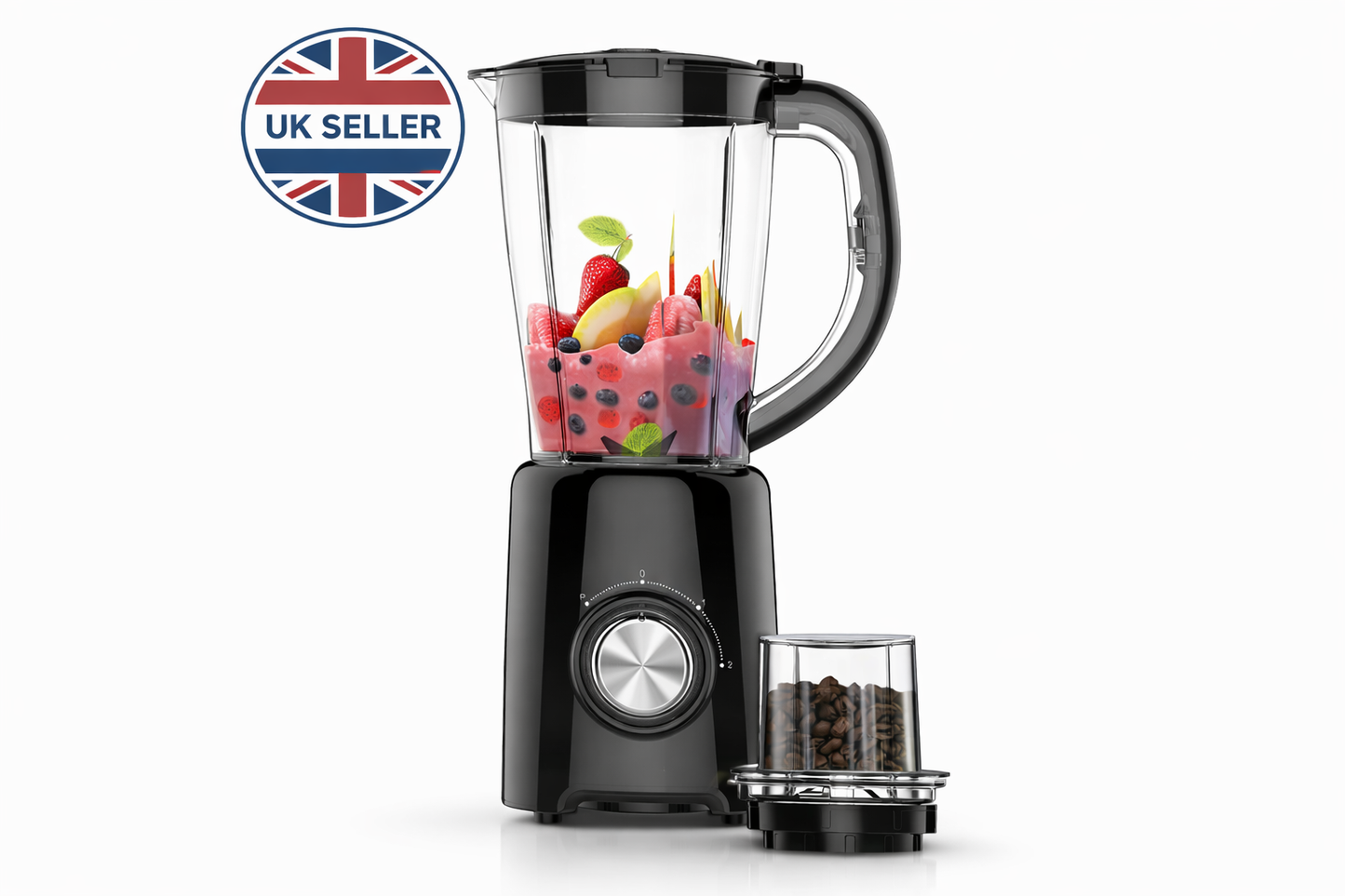 500W 2-in-1 Blender Grinder | 1.5L Jug | 2 Speed + Pulse | Coffee Grinder | White or Black