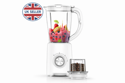 500W 2-in-1 Blender Grinder | 1.5L Jug | 2 Speed + Pulse | Coffee Grinder | White or Black
