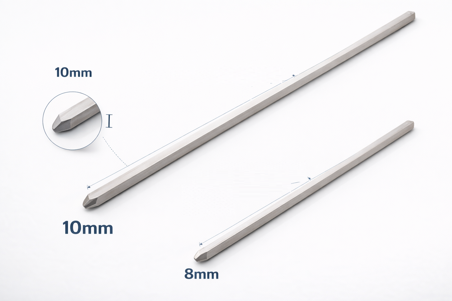 24 Inch BBQ Skewers | Stainless Steel | Flat Blade Anti-Spin | Reusable | 8mm or 10mm Width