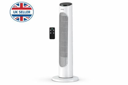 29 Inch Oscillating Tower Fan with Timer | 3 Speed Silent Tower Fan | With or Without Remote | 74cm UK