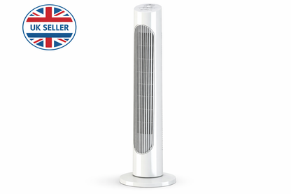 29 Inch Oscillating Tower Fan with Timer | 3 Speed Silent Tower Fan | With or Without Remote | 74cm UK