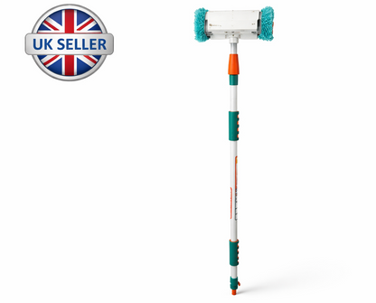 2M Telescopic Water Fed Cleaning Brush – Extendable Pole Soft Mop Head for Car Van Truck Window Conservatory Boat Decking