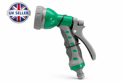 Multi-Pattern Garden Hose Spray Gun | Trigger Lock | Anti-Slip Grip | Quick-Connect Hose Fitting