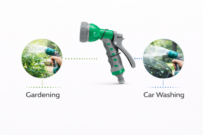 Multi-Pattern Garden Hose Spray Gun | Trigger Lock | Anti-Slip Grip | Quick-Connect Hose Fitting