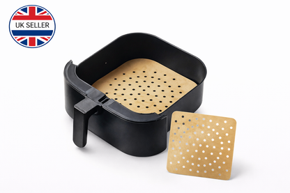 Reusable Non-Stick Air Fryer Liner PTFE – Square or Rectangle Perforated Basket Mat 19cm 21.5cm Square or 21x14cm Rectangle