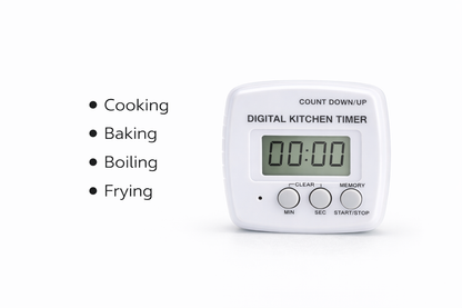 Digital Kitchen Timer with Count Down & Count Up – LCD Display Memory Function Timer for Cooking & Baking
