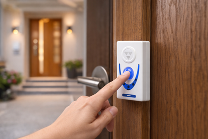 Wireless Doorbell Set with 2 Receivers & Push Button – Battery Operated Door Bell Kit for Home & Office Use