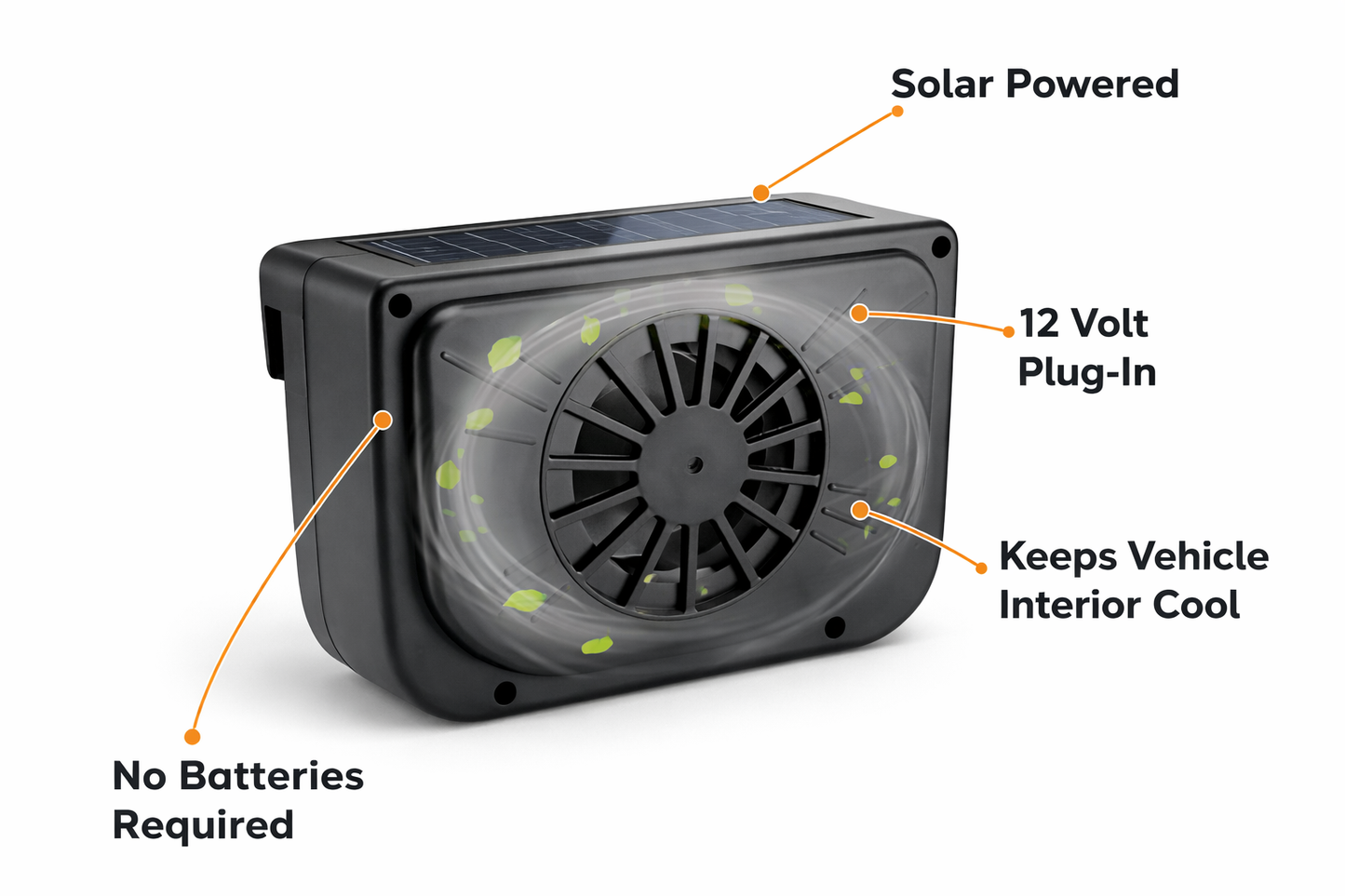 Solar Powered Car Ventilation Fan – 12V Auto Cool Window Vent Fan Keeps Vehicle Interior Cool While Parked