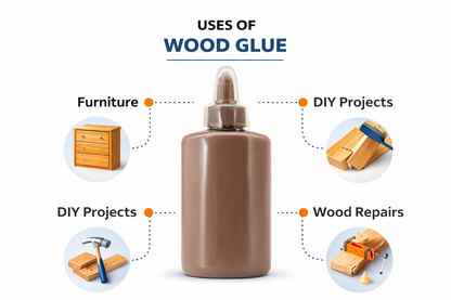 Extra Strong Non-Toxic Wood Glue 120g – Fast Bond Transparent Dry Formula for Household Repairs & Woodcraft Projects