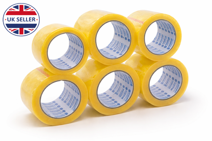 Clear Packing Tape 6 Roll Pack – 48mm x 132m Strong Adhesive Tape for Moving House Boxes & Parcel Sealing