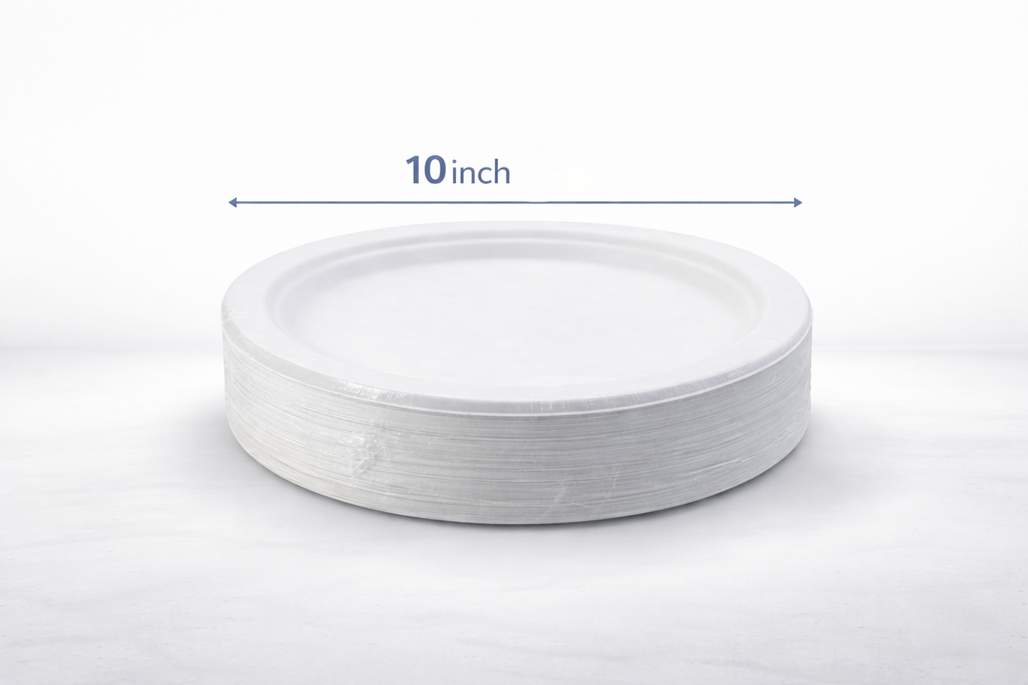 50 Pack 10 Inch White Eco Friendly Disposable Plates – Heavy Duty 26cm Sugarcane Plates for Parties & BBQs