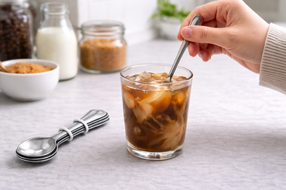 4 Piece Stainless Steel Long Handle Soda Spoons Set – Sundae Dessert Spoons for Milkshakes Ice Cream & Tall Glasses