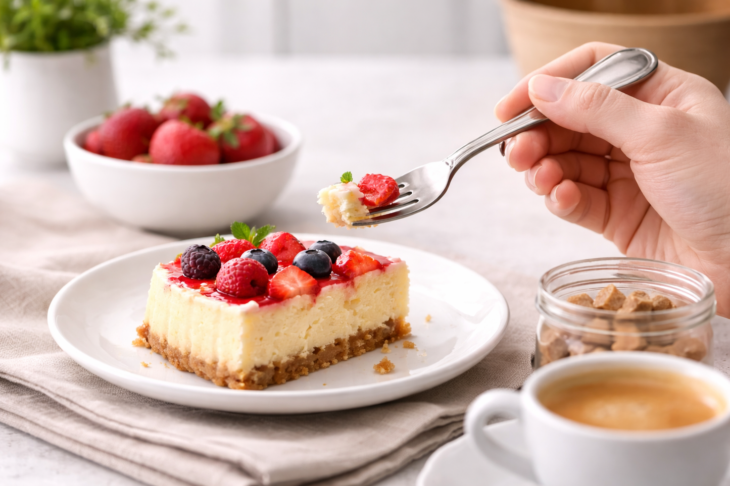 4 Piece Stainless Steel Dessert Forks Set – Polished Lined Handle Forks for Cakes Pastries & Everyday Table Use
