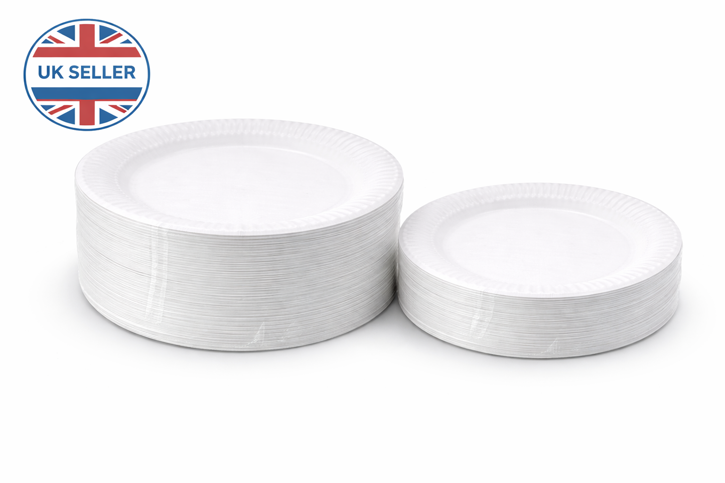100 or 30  Pack White Paper Plates 18cm 7 Inch – Disposable Party Plates for BBQs, Buffets, Outdoor Events & Celebrations