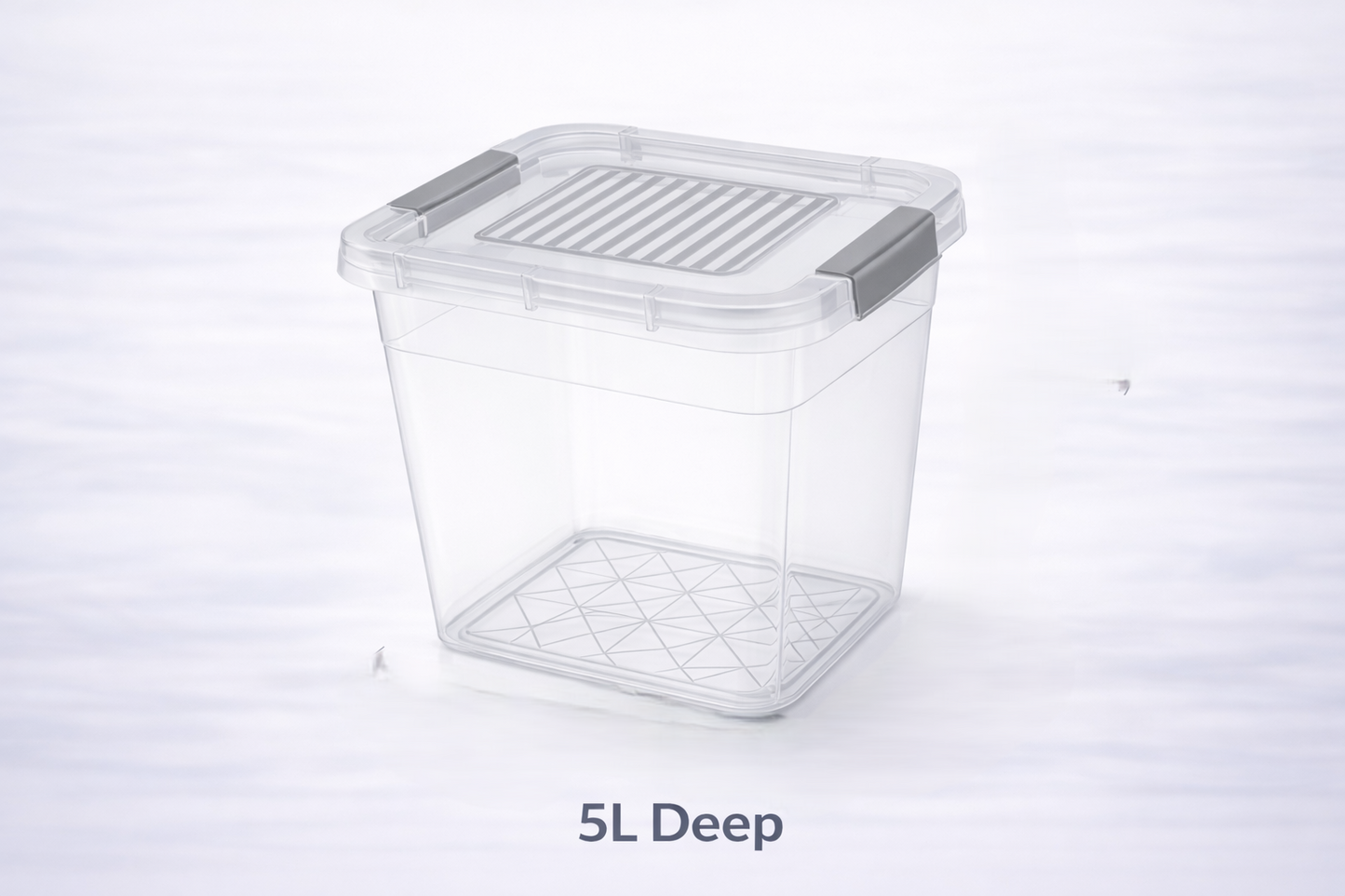 Clear Plastic Storage Box with Secure Clip Lid & Carry Handles – Stackable Home Organiser Container – Available in 5L, 10L & 15L