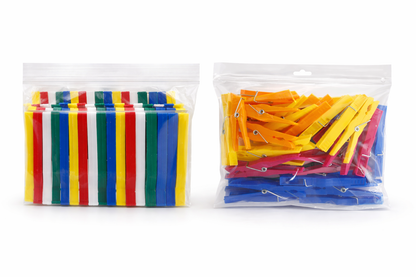 24 and 28 Strong Plastic Clothes Pegs with Rust-Free Spring – Mixed Colours, Outdoor Washing Line Pegs