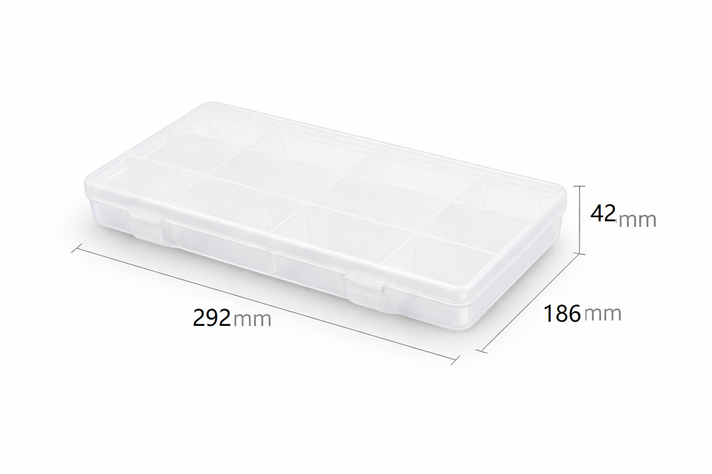 Clear Plastic Organiser Box with Removable Dividers – Adjustable Compartments, Snap Lid, Two Sizes