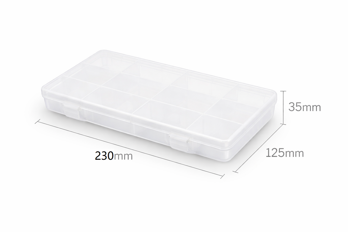 Clear Plastic Organiser Box with Removable Dividers – Adjustable Compartments, Snap Lid, Two Sizes