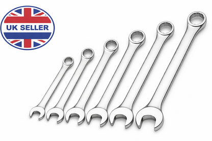 6 Piece Combination Wrench Set – Drop Forged Steel, Chrome Plated, 12-Point Ring, 6 8 10 11 13 14mm