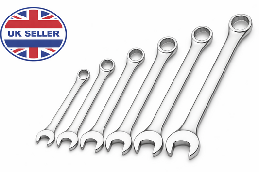 6 Piece Combination Wrench Set – Drop Forged Steel, Chrome Plated, 12-Point Ring, 6 8 10 11 13 14mm
