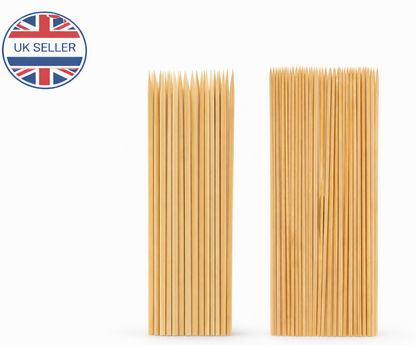 25/50 Pack Bamboo Skewers 35cm 14 Inch – Long Wooden BBQ Skewers for Kebab Grill Fruit Chocolate Fountain Salad Display