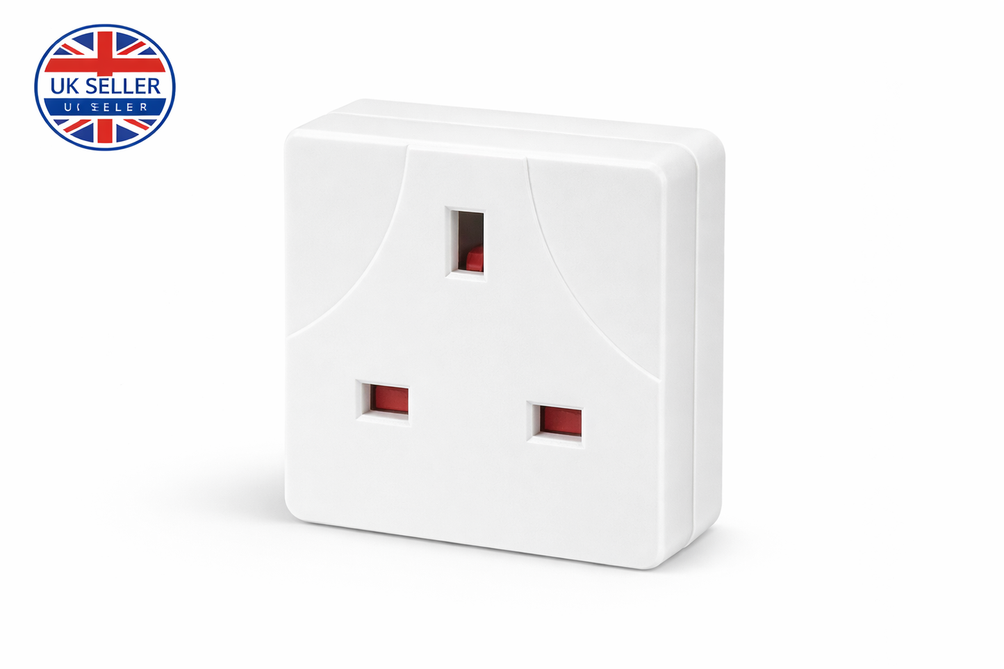 2 Way Mains Plug Adaptor – UK 3 Pin BS EN 1363-3 Compliant White Wall Socket Adaptor Dual Output for Home Office Use