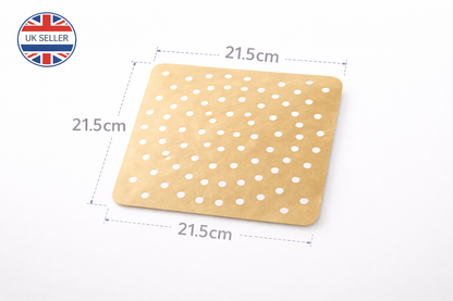 Reusable Non-Stick Air Fryer Liner PTFE – Square or Rectangle Perforated Basket Mat 19cm 21.5cm Square or 21x14cm Rectangle