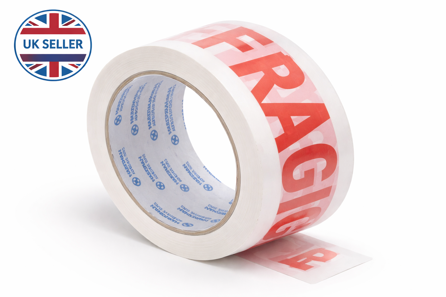 Fragile Packing Tape 6 Roll Pack – 48mm x 50m Strong Printed Adhesive Tape for Parcels Boxes & Fragile Items