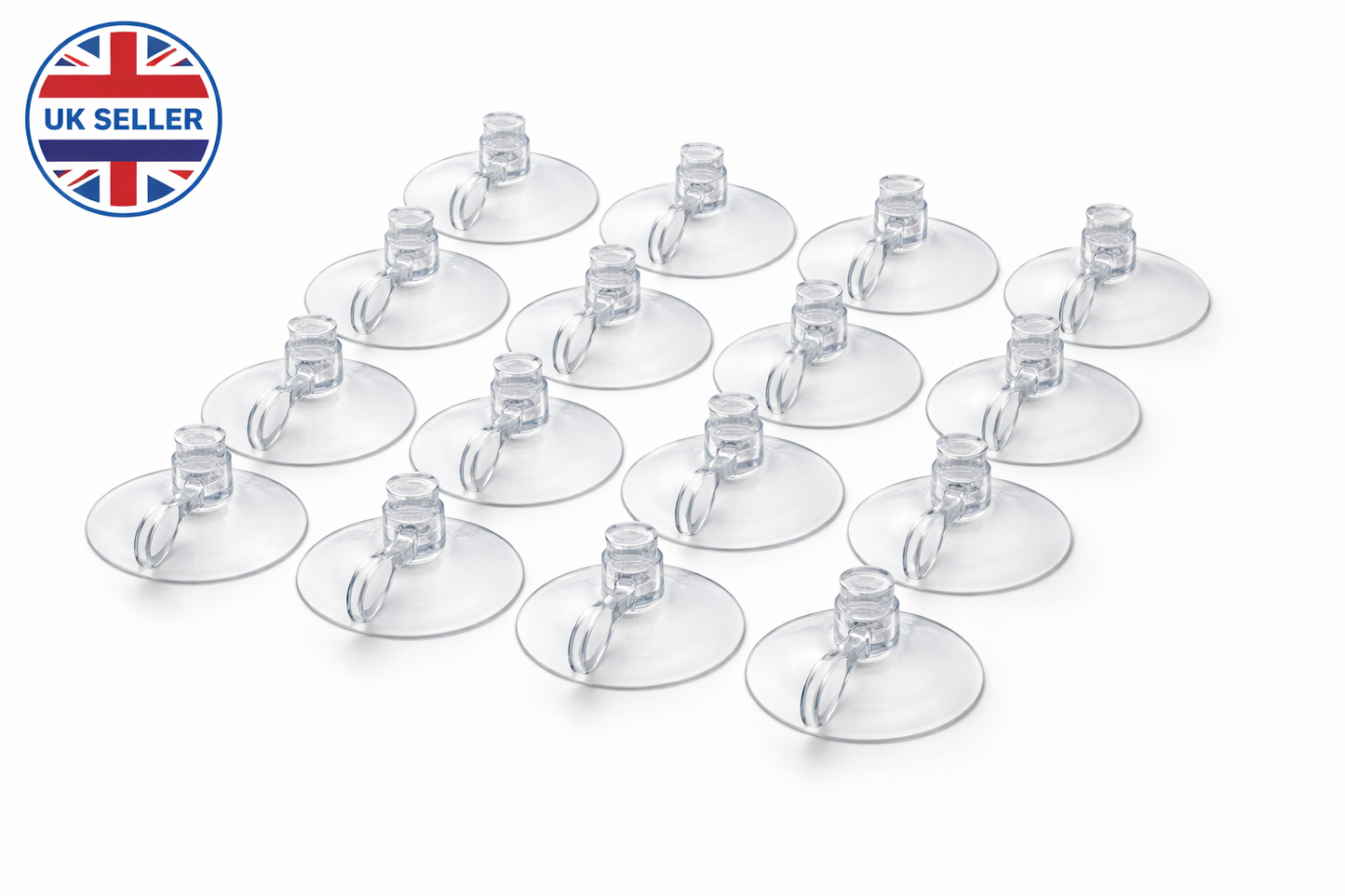 18-Piece Clear Suction Cup Hooks — Damage-Free Wall Hooks for Kitchen, Bathroom, Office & Home