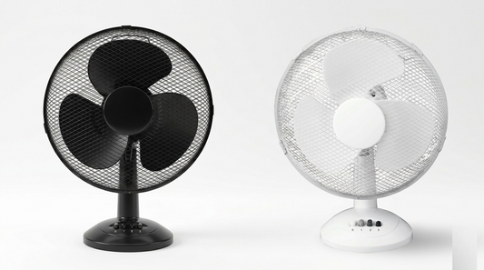 12 Inch Oscillating Desk Fan | 3 Speed Settings | Silent Motor | Mesh Grill | Black or White