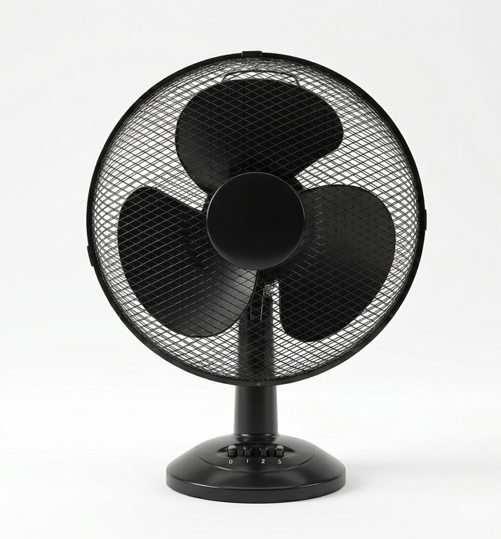 12 Inch Oscillating Desk Fan | 3 Speed Settings | Silent Motor | Mesh Grill | Black or White