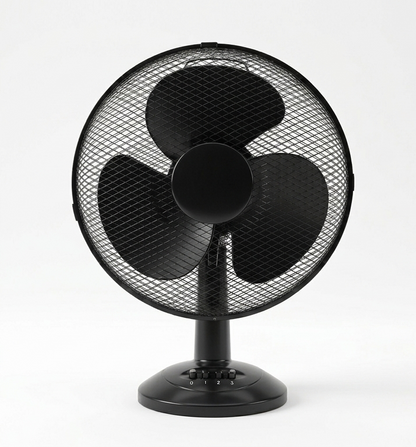 12 Inch Oscillating Desk Fan | 3 Speed Settings | Silent Motor | Mesh Grill | Black or White