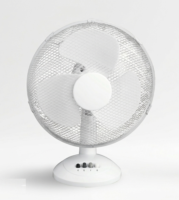 12 Inch Oscillating Desk Fan | 3 Speed Settings | Silent Motor | Mesh Grill | Black or White