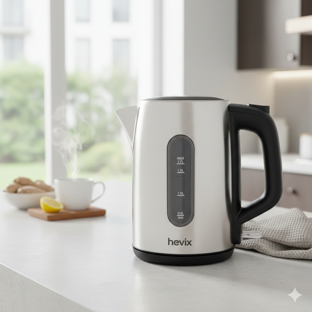 1.7L Stainless Steel Kettle 3000W Brushed Finish Fast Boiling