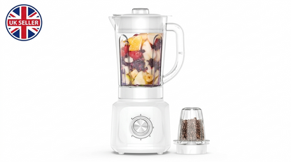 600W 2-in-1 Blender Grinder | 1.5L Jar | 5 Speed + Pulse | Grinder Attachment | Black or White