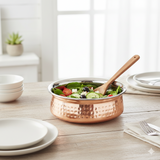 13cm Copper & Stainless Steel Handi Balti Dish – Hammered Exterior, Polished Interior, Ideal for Serving Curries & Dals