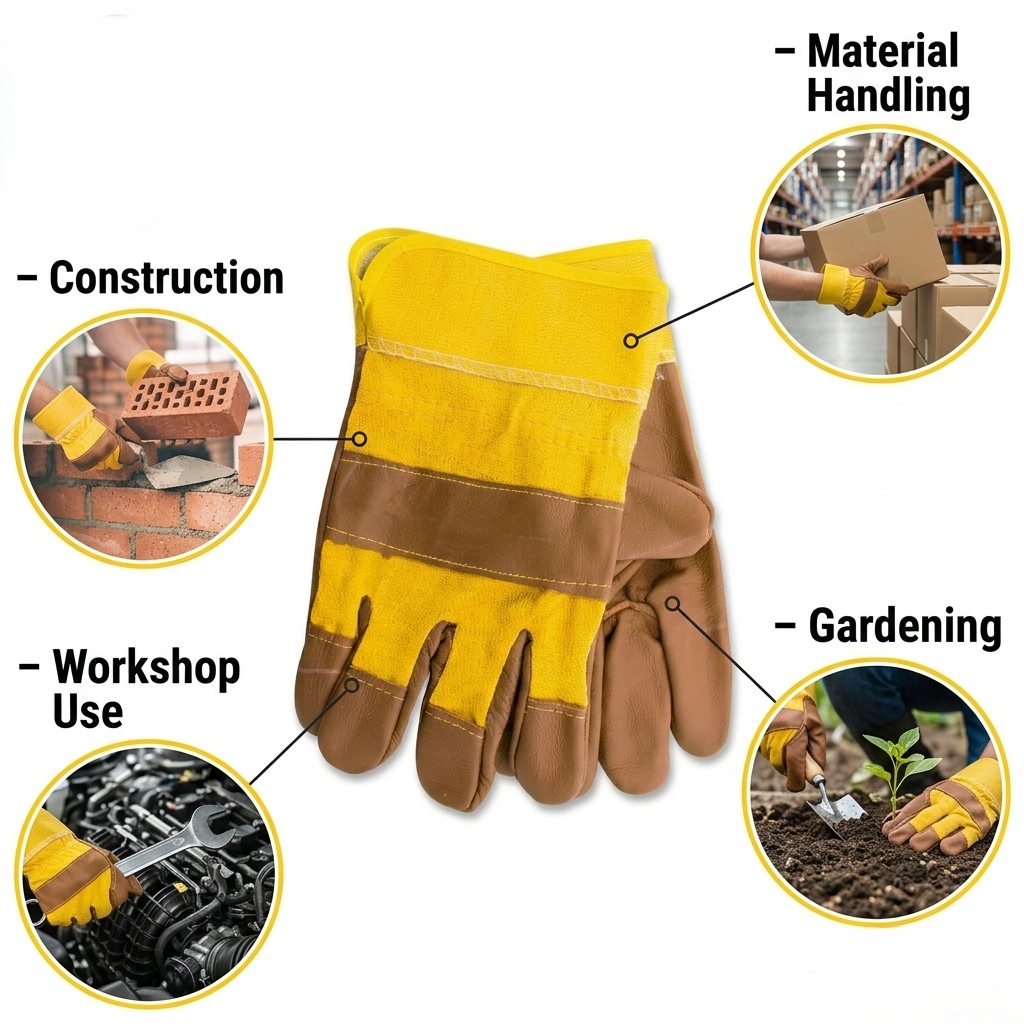 10.5 Inch Heavy Duty Leather Work Gloves – Furniture Rigger Gloves Cowhide Palm Safety Cuff CE Certified Construction